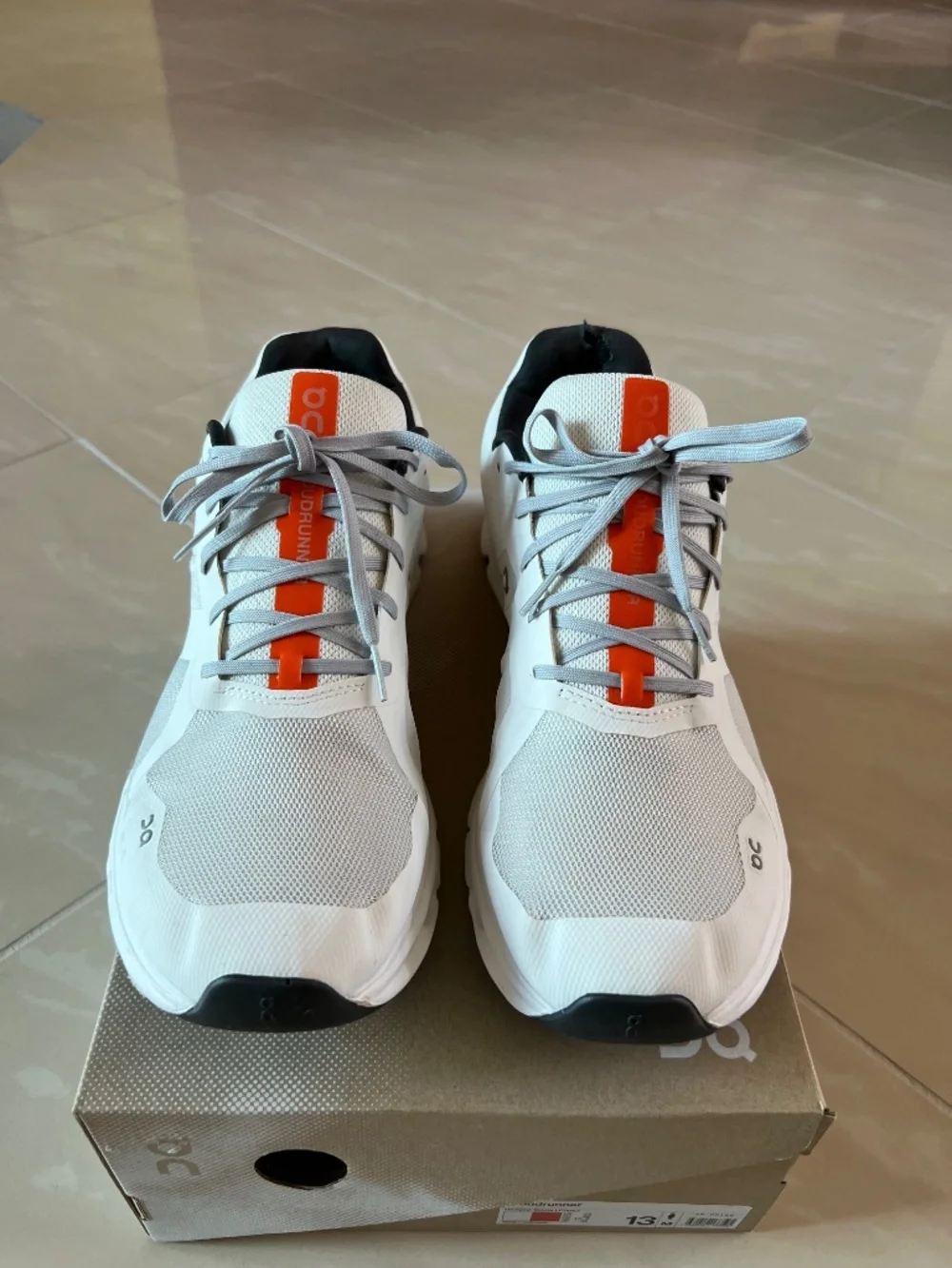 0040 ON Cloudrunner Men's Undyed-White / Flame US 13